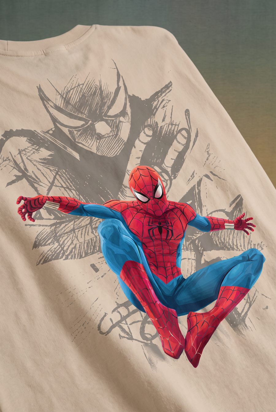 Spider-Man – Classic Swing Off-White Oversized T-Shirt – image 5