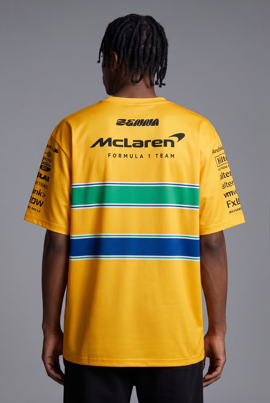 Ayrton Senna X McLaren Team Set Up Oversized T-Shirt Yellow