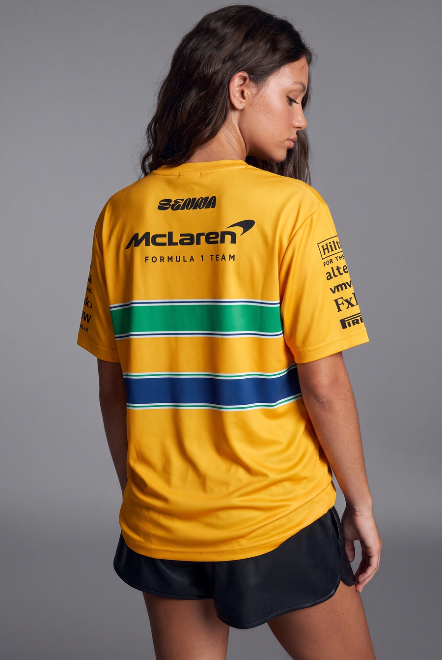 Ayrton Senna X McLaren Team Set Up Oversized T-Shirt Yellow