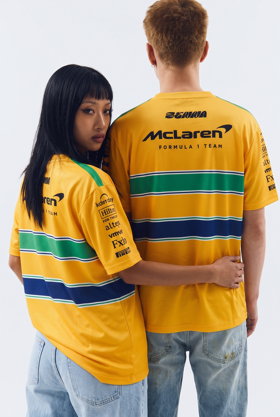 Ayrton Senna X McLaren Team Set Up Oversized T-Shirt Yellow