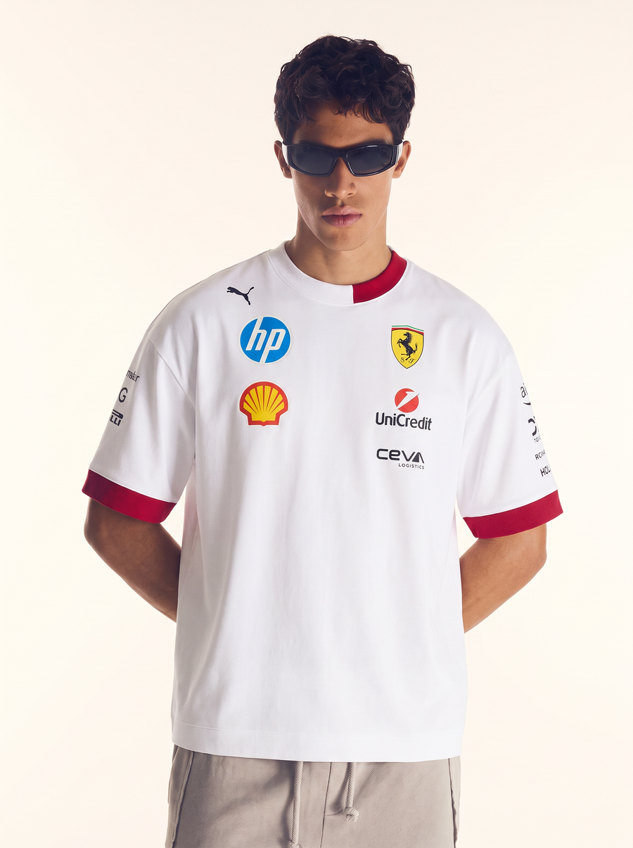 Scuderia Ferrari 2025 Drivers Oversized T-Shirt - White
