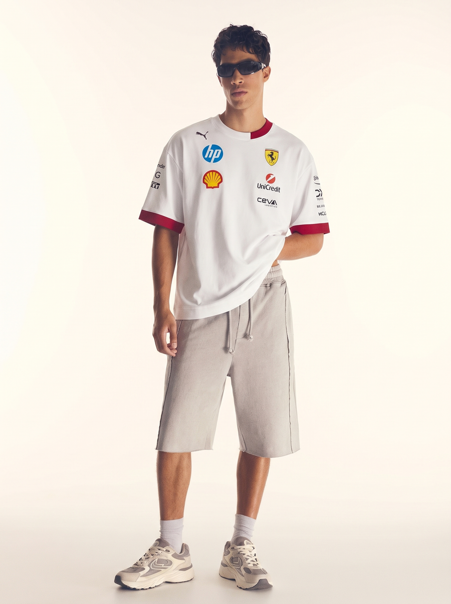 Scuderia Ferrari 2025 Drivers Oversized T-Shirt - White