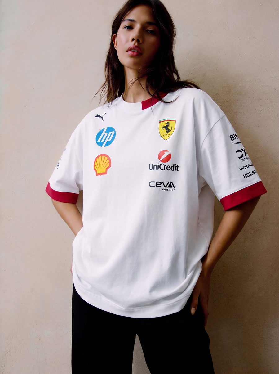 Scuderia Ferrari 2025 Drivers Oversized T-Shirt - White