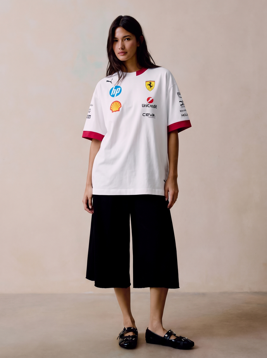 Scuderia Ferrari 2025 Drivers Oversized T-Shirt - White