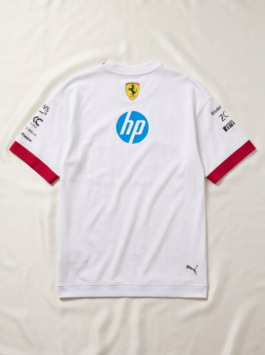 Scuderia Ferrari 2025 Drivers Oversized T-Shirt - White