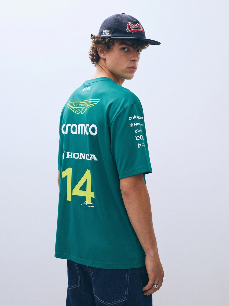 Aston Martin F1 Fernando Alonso Team T-shirt for Men Green