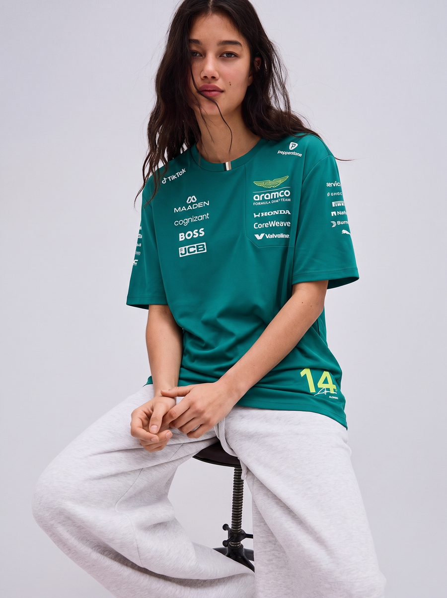 Aston Martin F1 Fernando Alonso Team T-shirt for Men Green