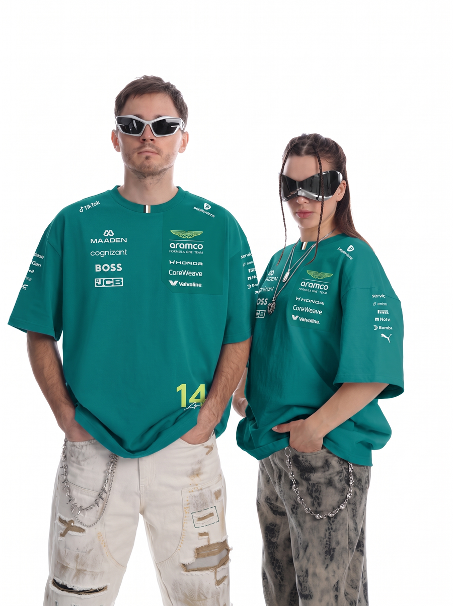 Aston Martin F1 Fernando Alonso Team T-shirt for Men Green