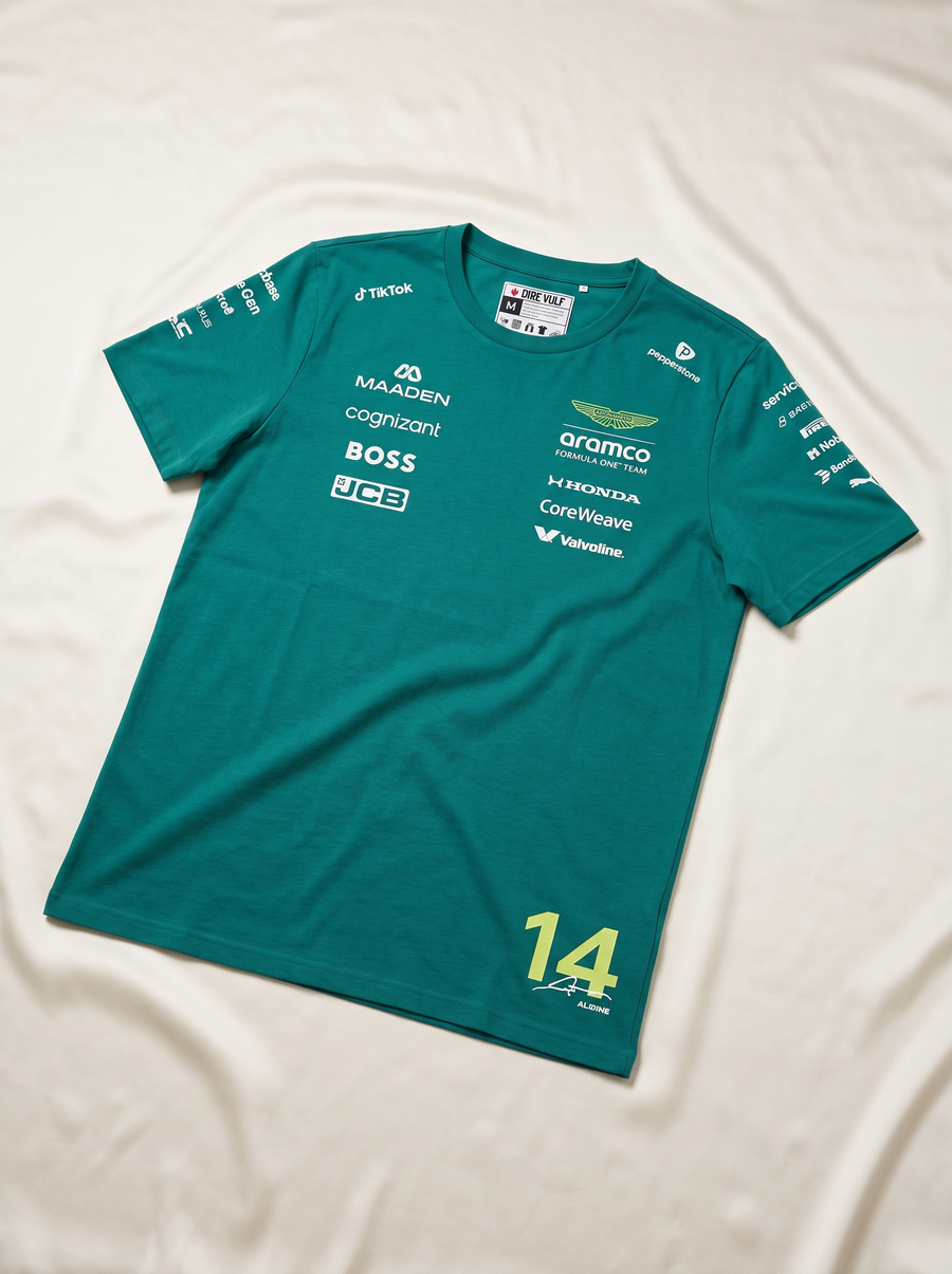 Aston Martin F1 Fernando Alonso Team T-shirt for Men Green