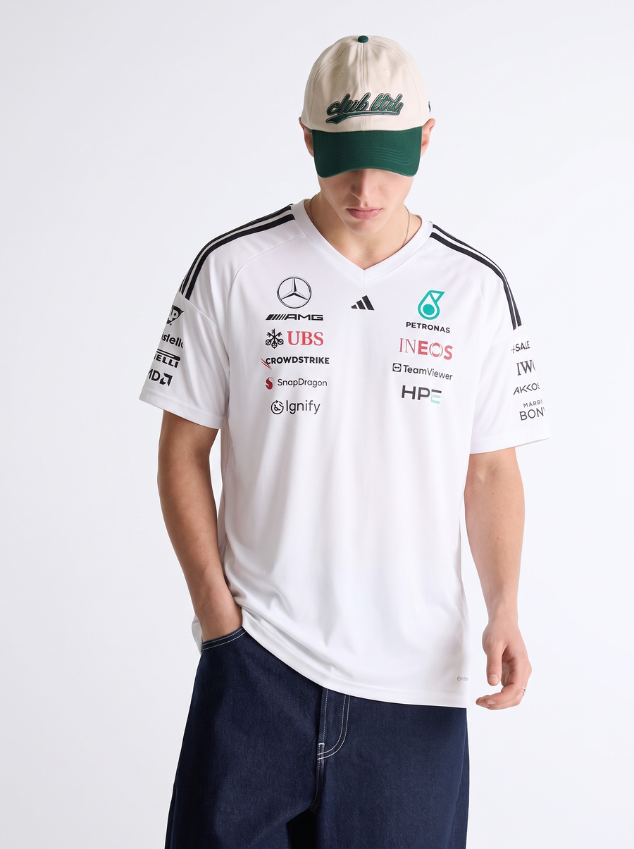 Mercedes - AMG Petronas Formula 1 Team Driver V-Neck Oversized Tee - White
