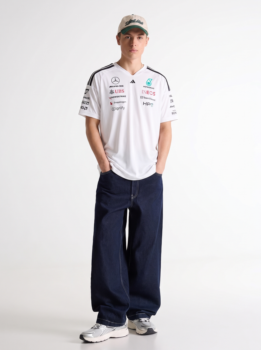 Mercedes - AMG Petronas Formula 1 Team Driver V-Neck Oversized Tee - White