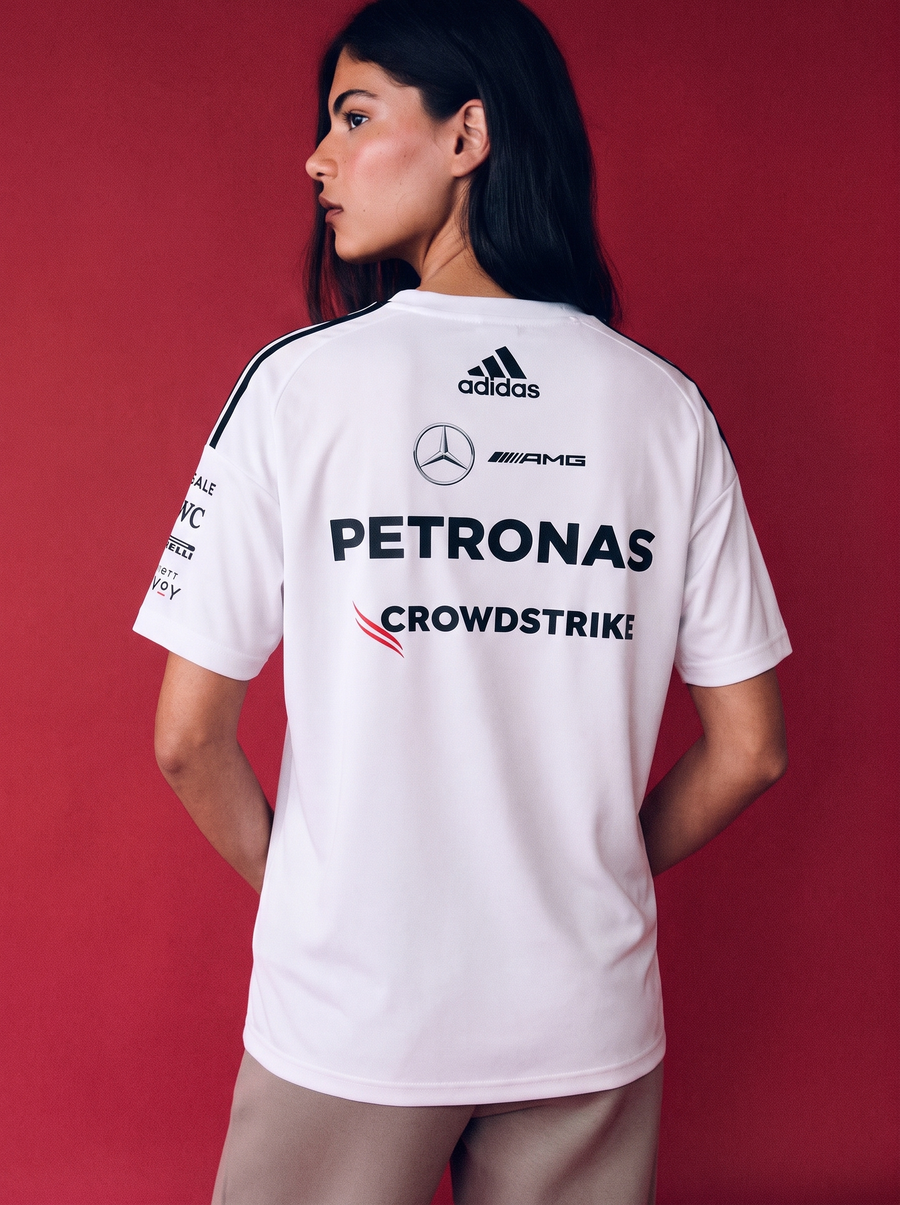 Mercedes - AMG Petronas Formula 1 Team Driver V-Neck Oversized Tee - White