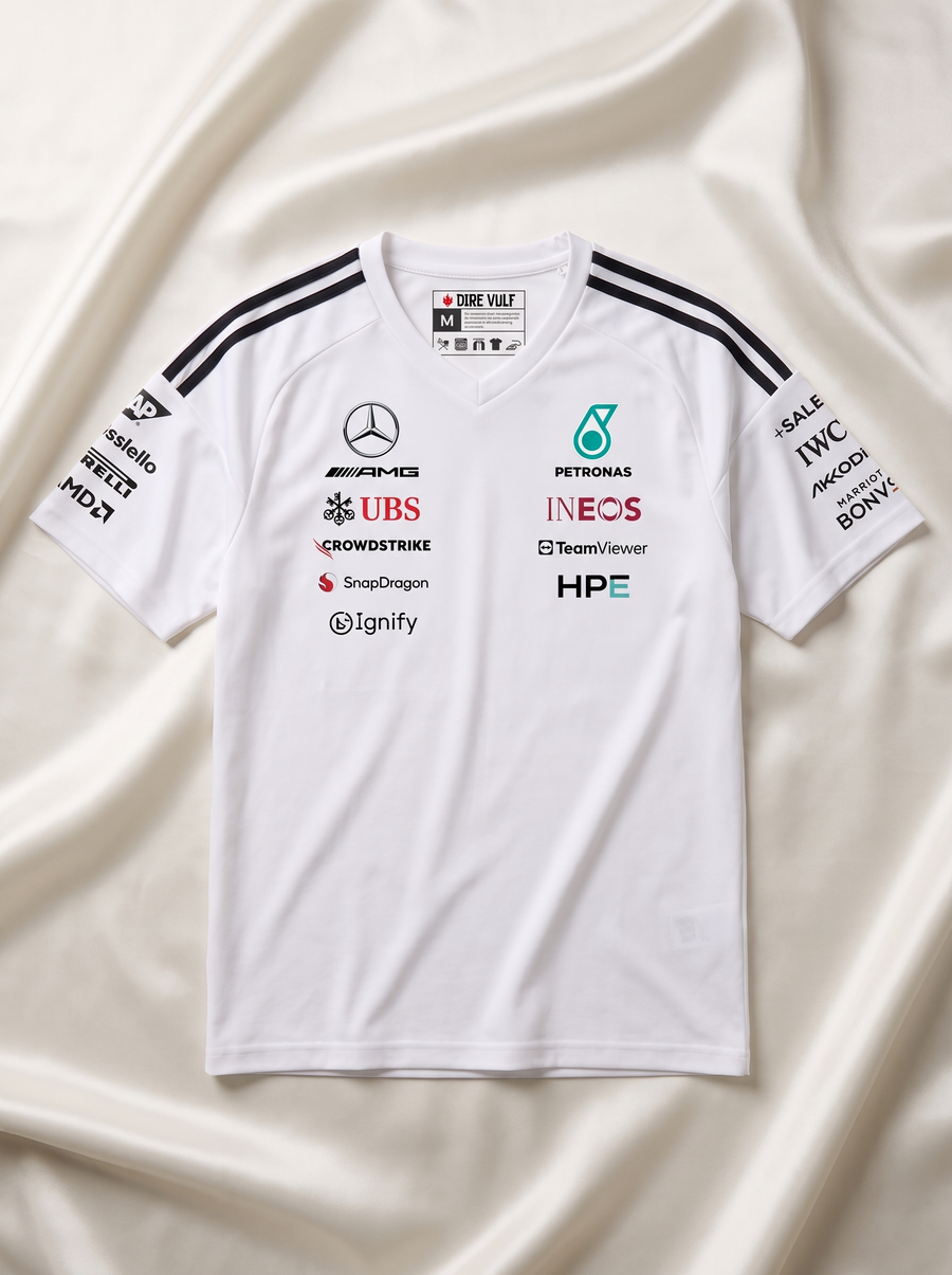Mercedes - AMG Petronas Formula 1 Team Driver V-Neck Oversized Tee - White